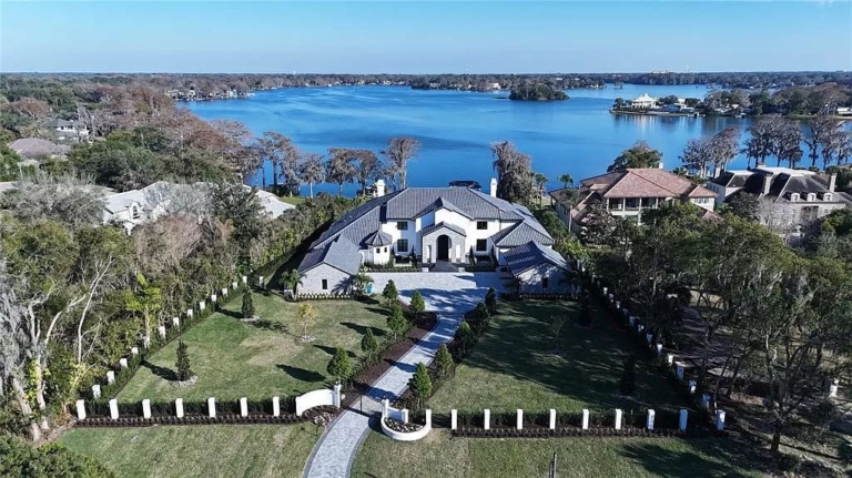 Exquisite $12.5 Million Lakeside Estate in Maitland, Offering Opulent Living and Timeless Elegance
