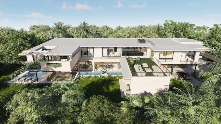 Embrace Luxury Living in this $15.5 Million Architectural Marvel Nestled Amongst Majestic Oaks in Miami