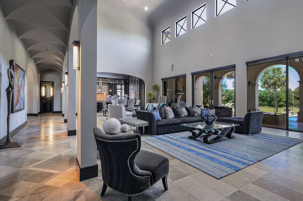 414 Lakeway Drive Home in Allen, Texas. Discover this magnificent 0.71-acre estate offering luxurious finishes and stunning golf course views. With limestone flooring, multiple master suites, elevator, home gym, and game room, this home is designed for ultimate comfort.