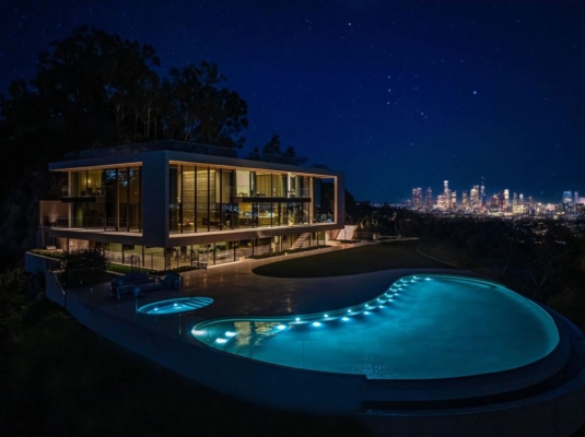 The Getty House: An Organic Modern Masterpiece with Panoramic Views in Los Angeles Listed for $68,000,000
