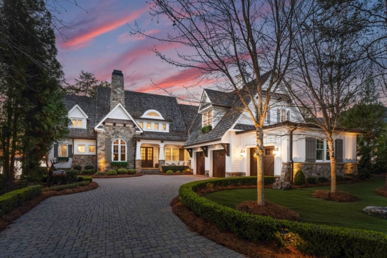 Sunset Serenity: Luxurious Waterfront Estate on Lake Norman Offered at $5.495 Million