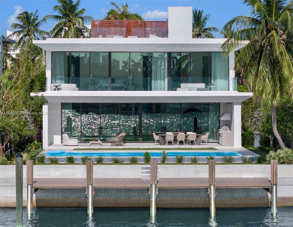 Welcome to 310 West Dilido, an unparalleled waterfront residence on Miami Beach's Venetian Islands. This modern marvel boasts captivating Downtown Skyline views and a West-facing orientation, promising stunning sunsets daily.
