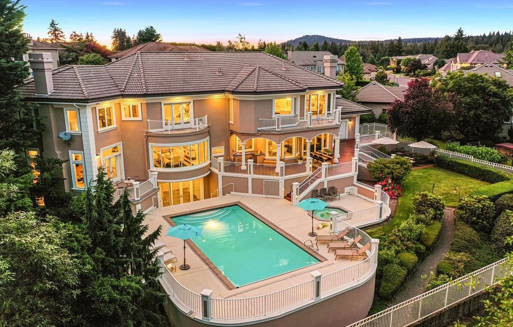 Discover the Splendor of Lacamas Lake and Majestic Mt. Hood at this Remarkable $3.15 Million Retreat in Washington