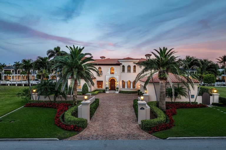 Opulent $12.8 Million Waterfront Mansion with Resort-Style Features in Boca Raton