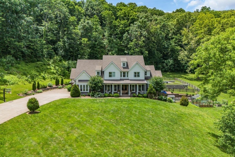 Chic Tennessee Country Estate on 28 Acres with Main Home, Guest House, and Barn Listed for $11 Million