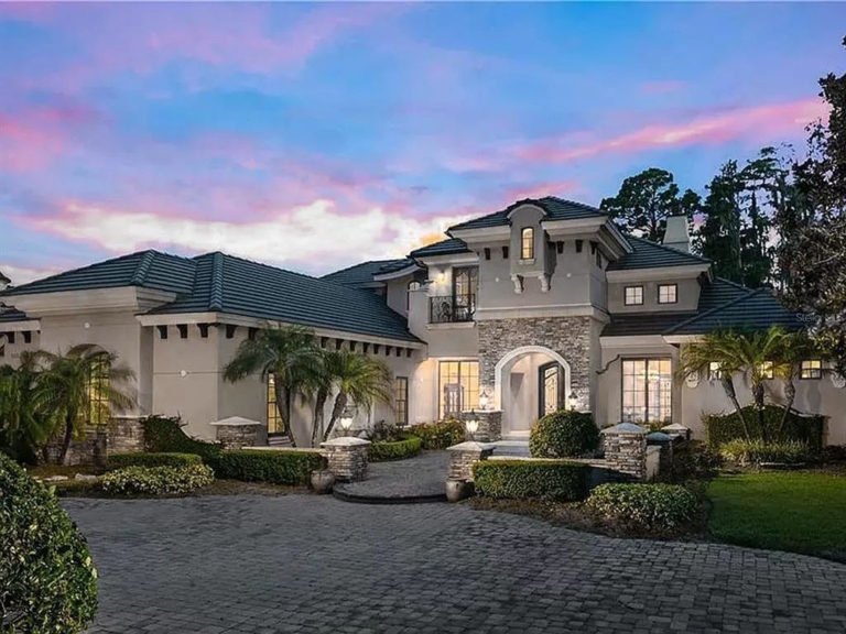 Luxurious $6 Million French Country Lakefront Mansion in Exclusive Isle of Osprey, Orlando