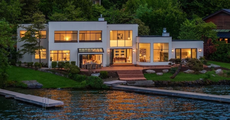 Renovation & Luxury Details Define Exquisite $9.5M Waterfront Home in Washington