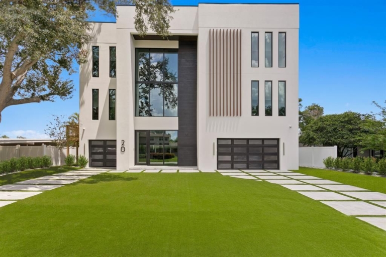 Stunning $10.9 Million Modern Bayfront Masterpiece Completed in 2023 by Modesta Homes in Beach Park, Tampa