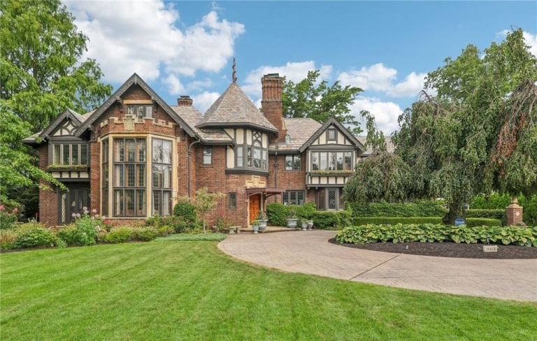 1926 Architectural Marvel with Lake Erie Views & Elegant Gardens for $4.25 Million in Ohio