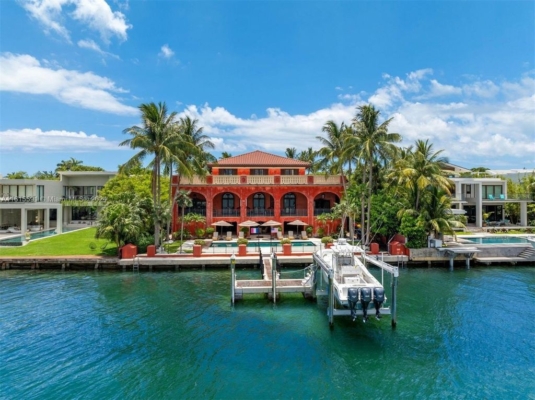 $31.9 Million Grand Chateau-Style Waterfront Estate in Key Biscayne with Breathtaking Bay Views