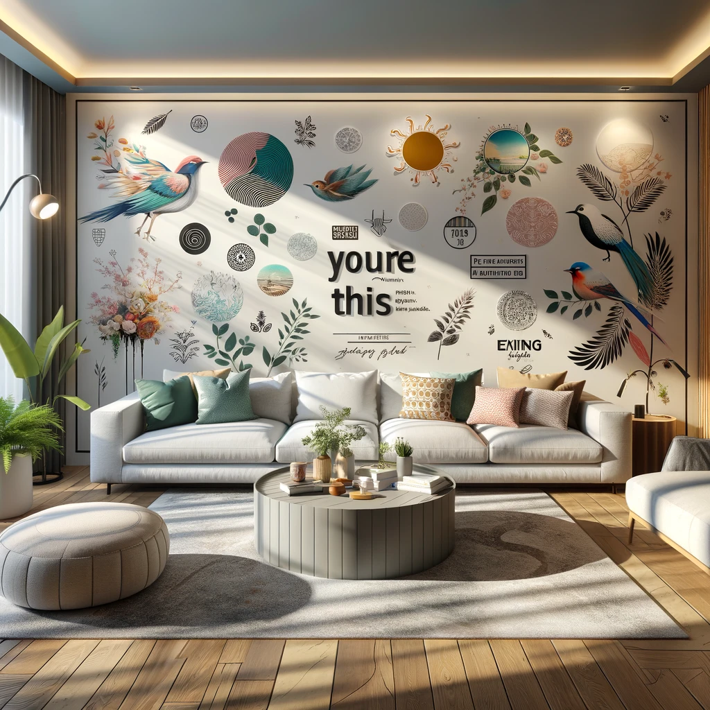 Wall decals and stickers are an affordable and versatile way to add art to your living room.