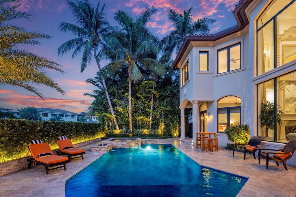 This stunning $7 million waterfront estate features 5 bedrooms, 5.1 bathrooms, breathtaking water views, and direct ocean access.