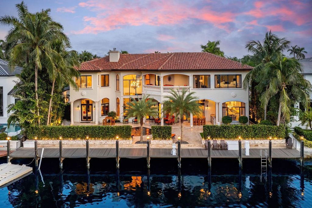 This stunning $7 million waterfront estate features 5 bedrooms, 5.1 bathrooms, breathtaking water views, and direct ocean access.