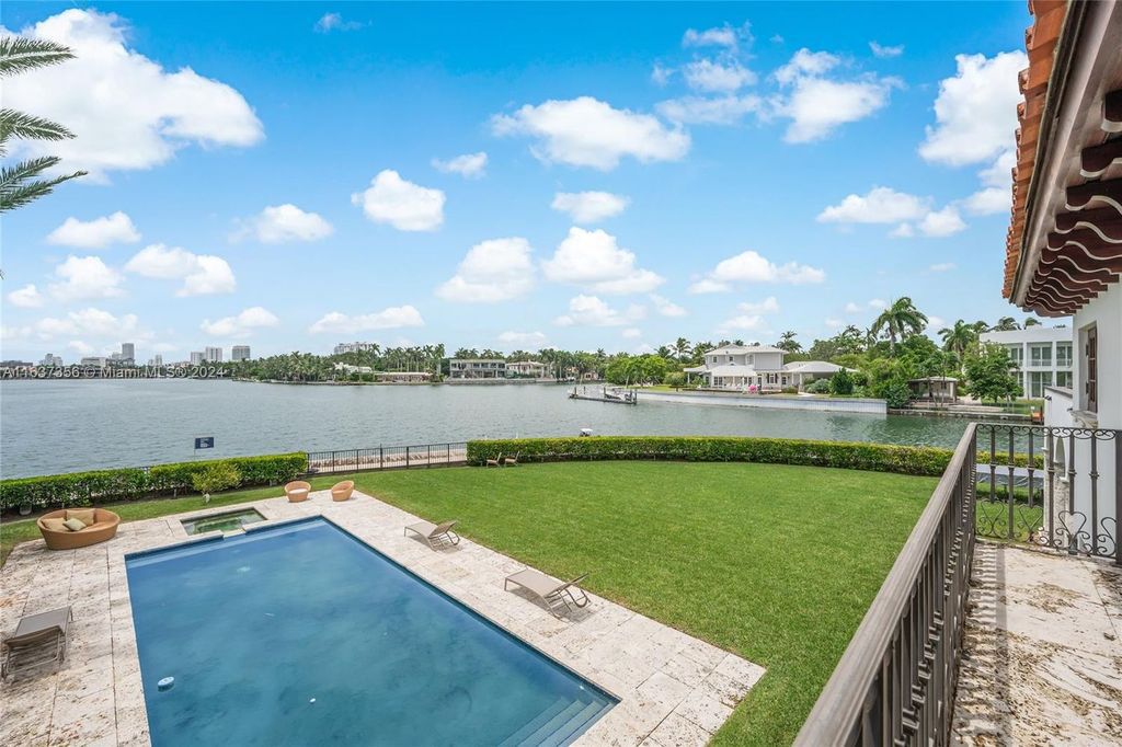 Perfectly nestled between prestigious North Bay Road and Sunset Island, this unique corner lot offers 325 feet of waterfrontage on Sunset Lake with breathtaking panoramic views.