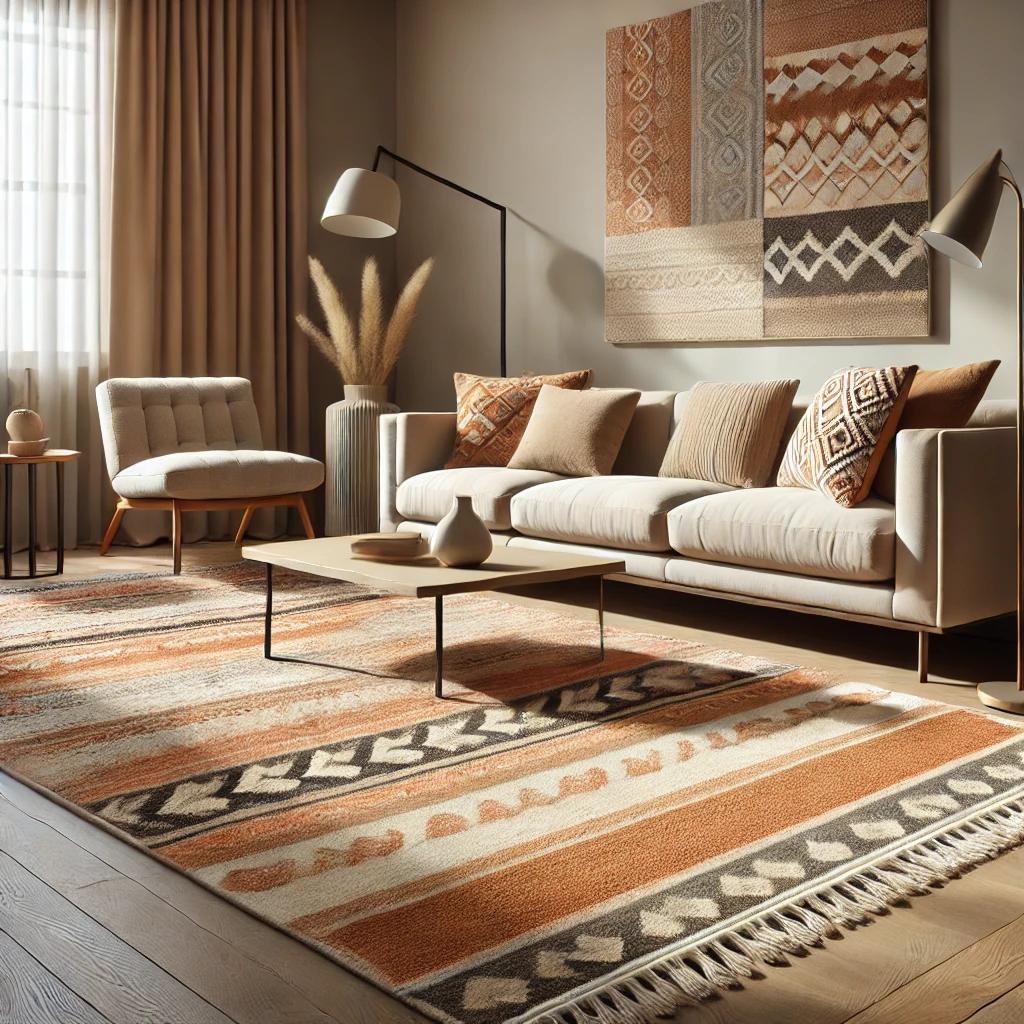 Rugs can add warmth and texture to your living room. They help define spaces and add a cozy touch underfoot.