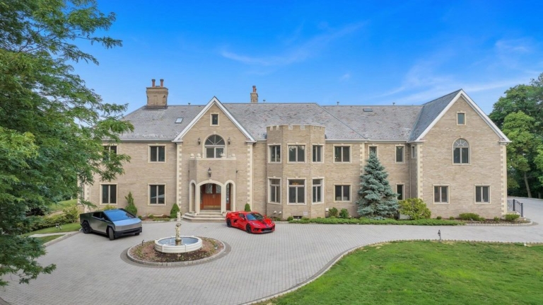 Stunning Stone Mansion in New Jersey Featuring Spacious Living Area for $16,999,999