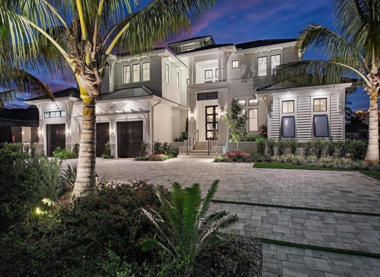 $13 Million Coastal Retreat: Brand-New 5-Bedroom Waterfront Home in Naples