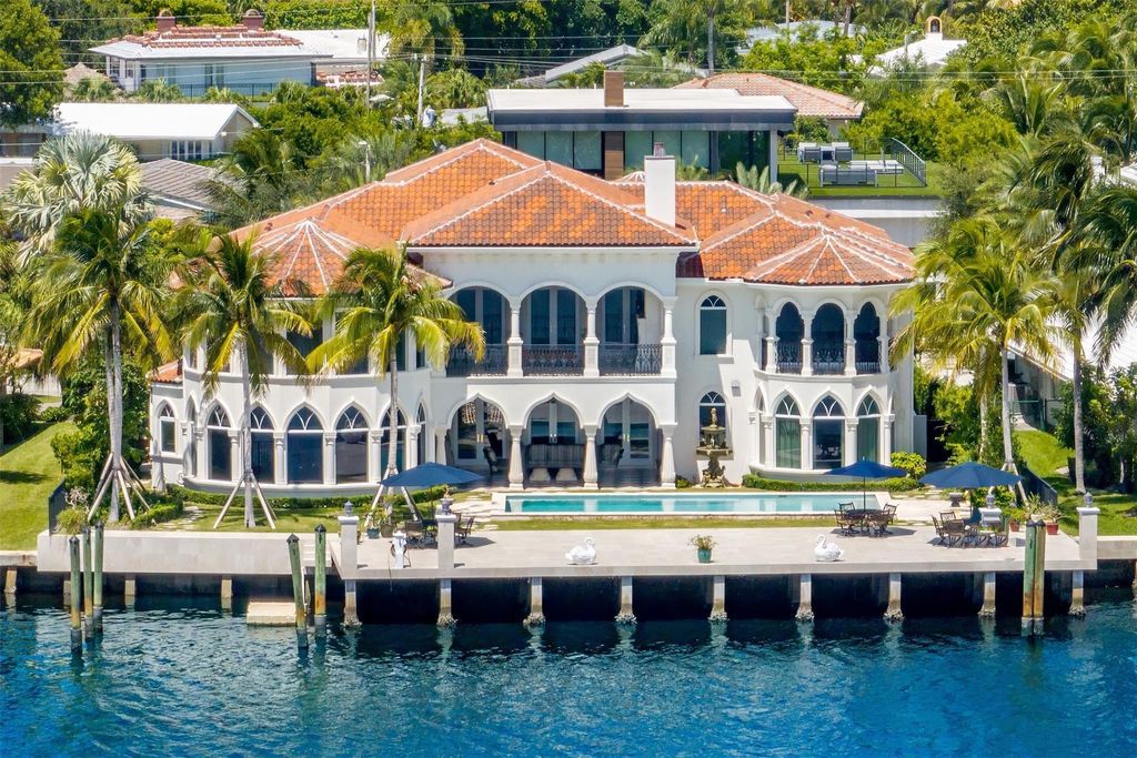 This newly built 7-bedroom, 8-bath estate at 745 Middle River Dr, Fort Lauderdale, spans 8,138 sq ft of luxury.