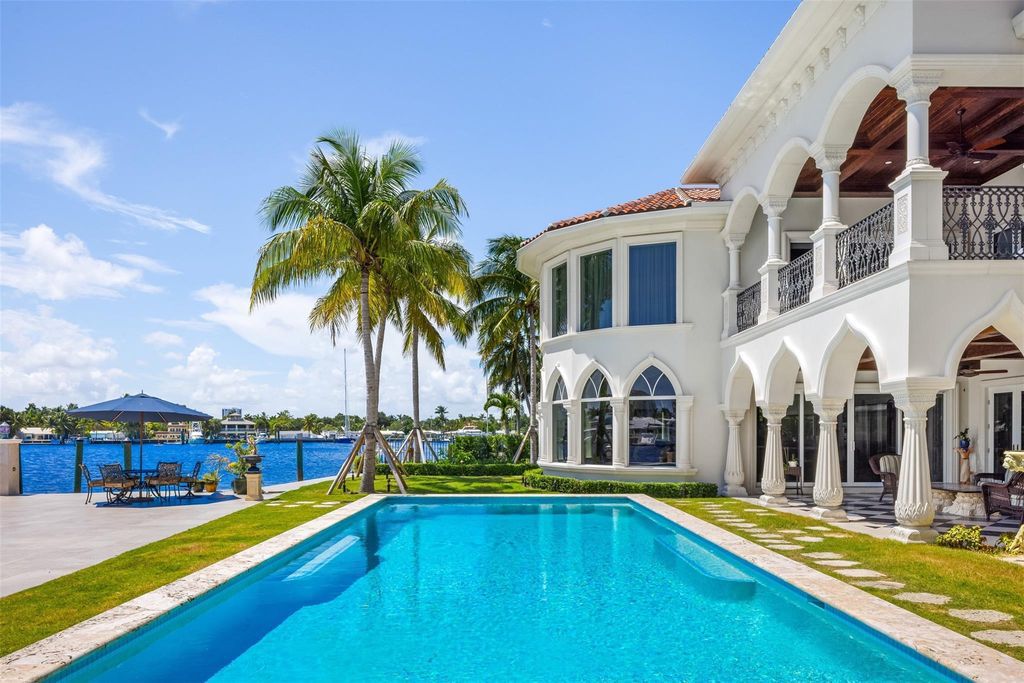 This newly built 7-bedroom, 8-bath estate at 745 Middle River Dr, Fort Lauderdale, spans 8,138 sq ft of luxury.