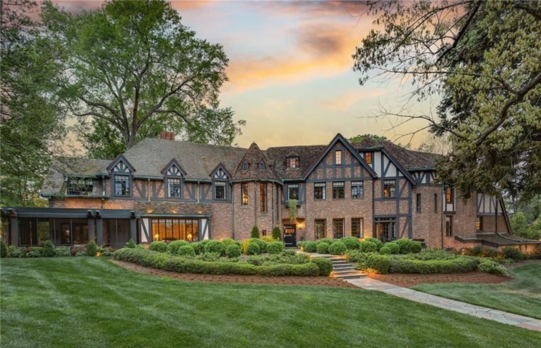 Classic 1929 English Tudor Greek Revival by Charles Hartmann in North Carolina, Priced at $5.25 Million