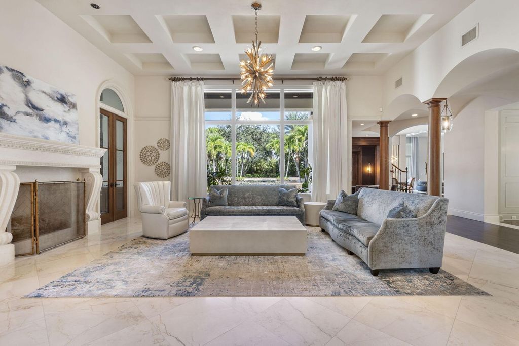 Crafted by renowned builder Lavelle Construction in 2010, this timeless estate spans nearly 10,000 square feet of luxurious living space and is set on a generous 1.1-acre lot, overlooking the 15th fairway.