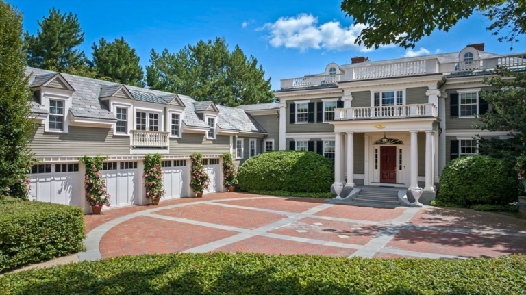 Luxury Georgian-Style Estate Offering Spectacular Views in Massachusetts, Priced at $18 Million