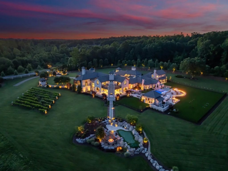 Stunning Kingswood Estate with Vineyard and Over 13 Acres, Priced at $14 Million in North Carolina