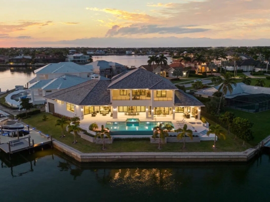 $13.9 Million Spectacular Custom-Built Home with Expansive Outdoor Living and Breathtaking Bay Views in Marco Island