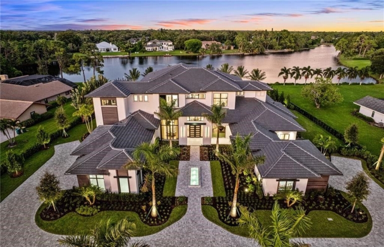 $17.5 Million Lakefront Estate in Naples Offering Unparalleled Craftsmanship