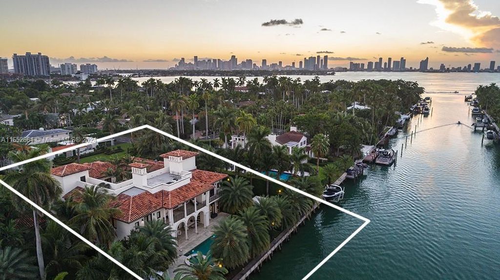 $32.8 Million Waterfront Masterpiece on Sunset Island III Miami Beach Featuring Bay Access and Luxury Amenities