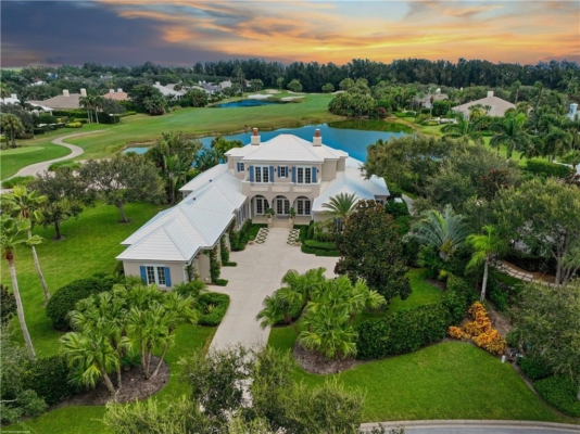 $4.7 Million Lakefront Estate in Orchid Island with Infinity Pool and Golf Course Views