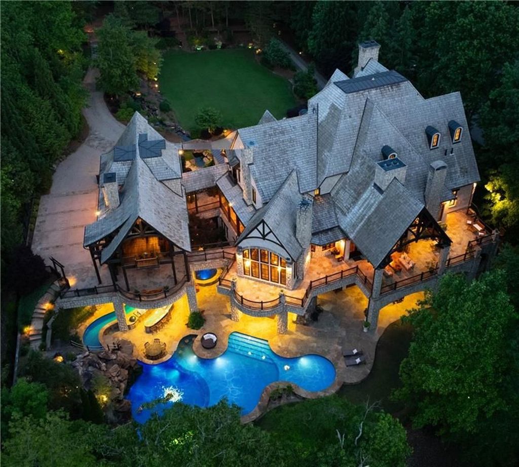Georgia Estate with Resort Style Pool Artisanal Craftsmanship and Private Lake Listed for 11.5 Million 1