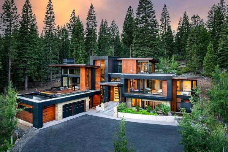 Three-Story Mountain Modern Masterpiece Set Amidst Tranquil Landscapes, Priced at $9,995,000