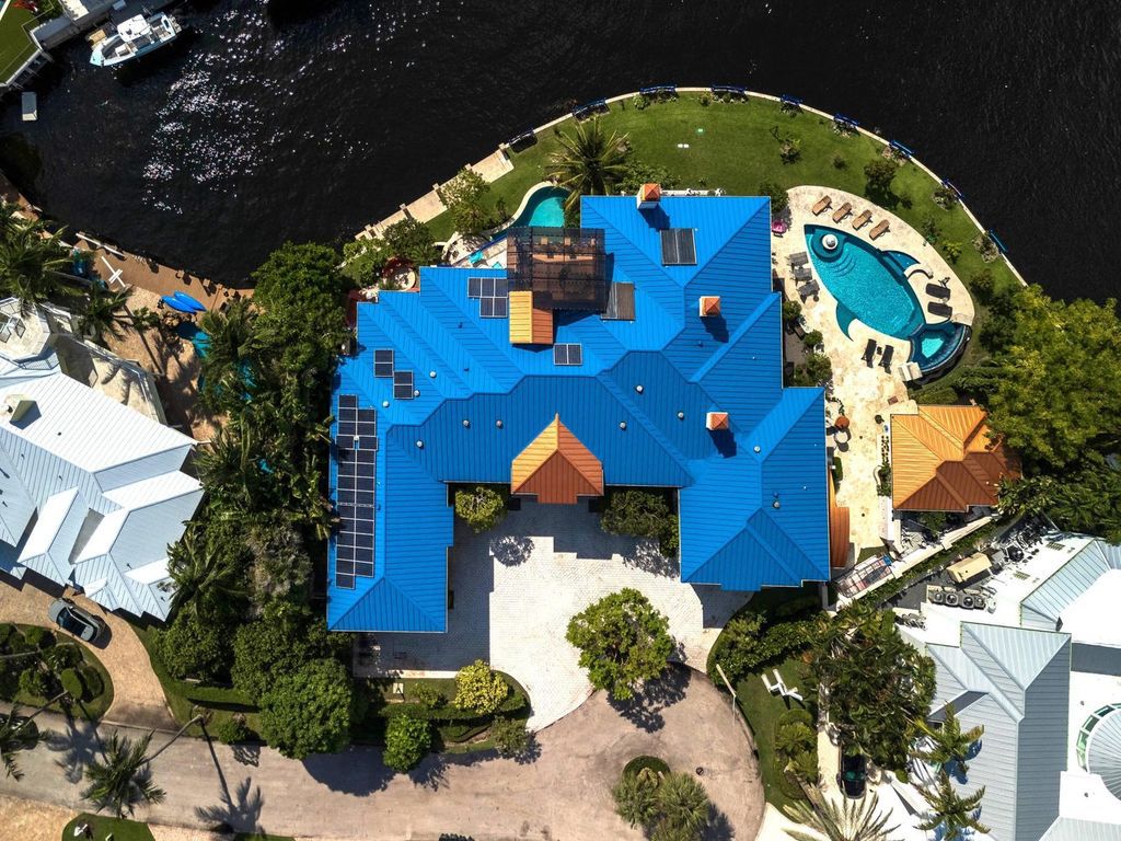 $25 Million Waterfront Estate in Boca Raton with 256 Ft Intracoastal Frontage, Artistic Design, and Resort-Style Amenities