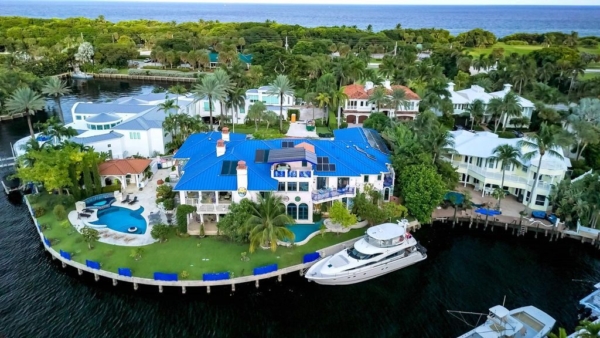 $25 Million Waterfront Estate in Boca Raton with 256 Ft Intracoastal Frontage, Artistic Design, and Resort-Style Amenities