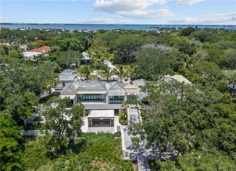 $27.5 Million Waterfront Estate in Sewall’s Point with Private Beach and Deep-Water Dockage