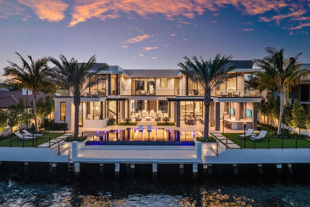 $34.8 Million Turn-Key Estate with 100’ Intracoastal Frontage and Stunning Design in Royal Palm, Boca Raton