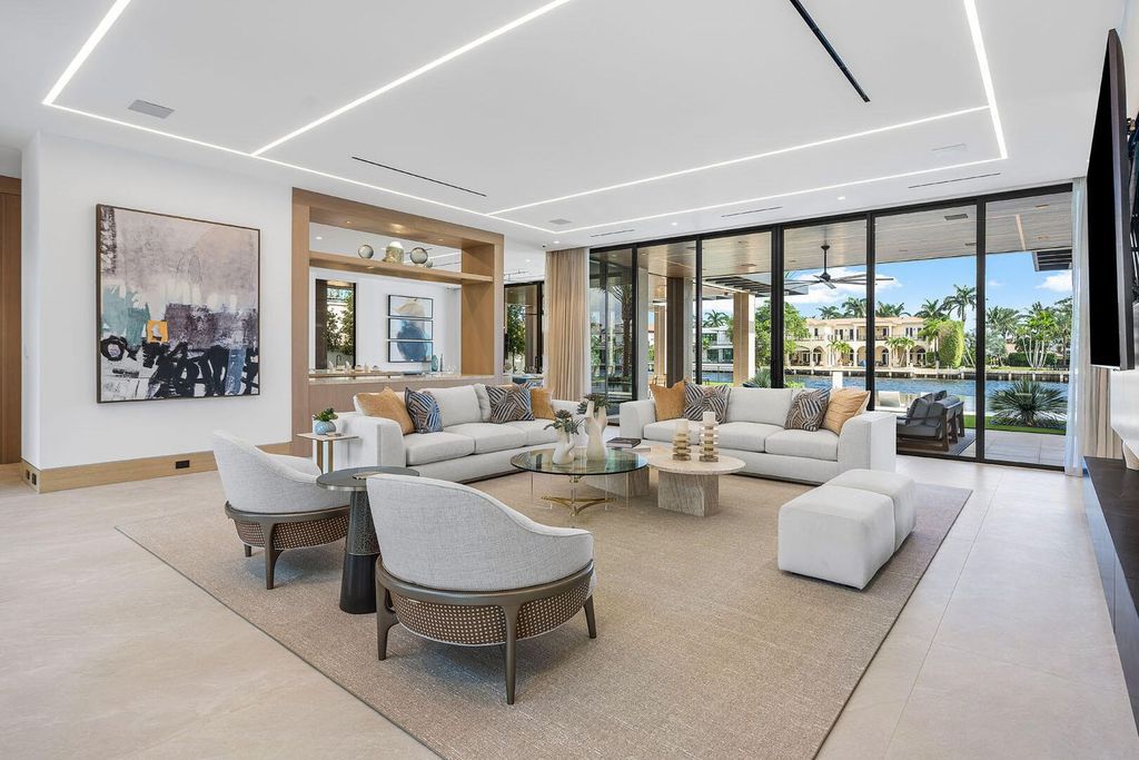 $34.8 Million Turn-Key Estate with 100’ Intracoastal Frontage and Stunning Design in Royal Palm, Boca Raton