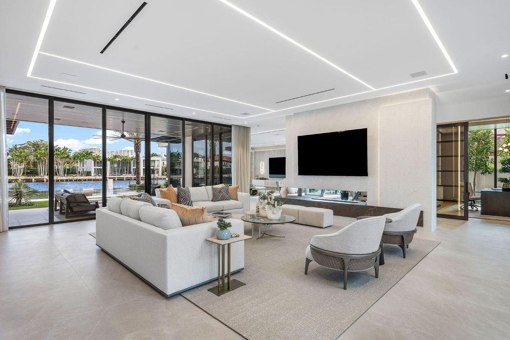 $34.8 Million Turn-Key Estate with 100’ Intracoastal Frontage and Stunning Design in Royal Palm, Boca Raton