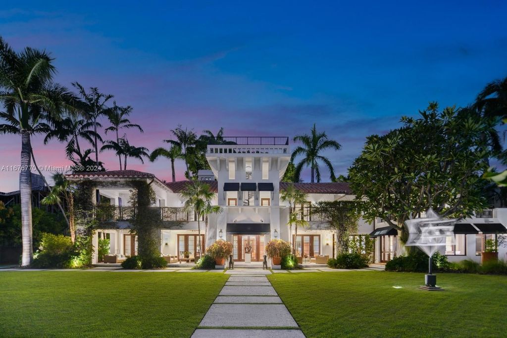 $54 Million Luxurious Waterfront Estate on Miami Beach's Prestigious Star Island with Captivating Bay Views