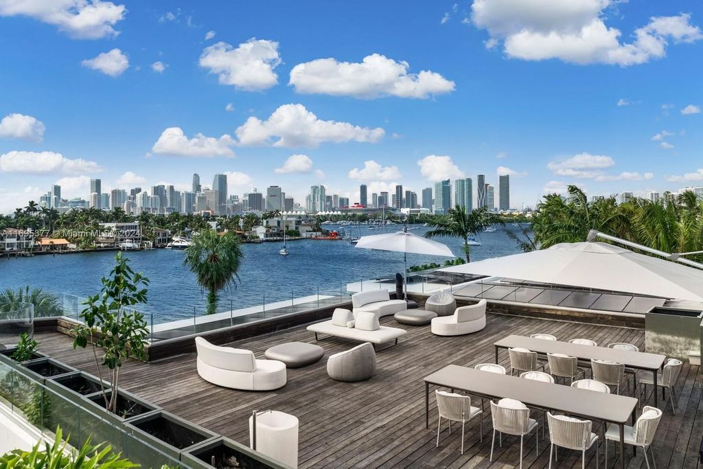 Luxurious $37.5 Million Waterfront Estate with Skyline Views on Prestigious Hibiscus Island, Miami Beach