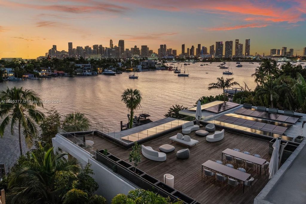 Luxurious $37.5 Million Waterfront Estate with Skyline Views on Prestigious Hibiscus Island, Miami Beach