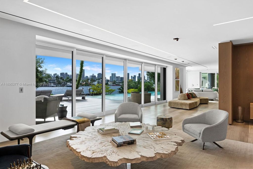 Luxurious $37.5 Million Waterfront Estate with Skyline Views on Prestigious Hibiscus Island, Miami Beach