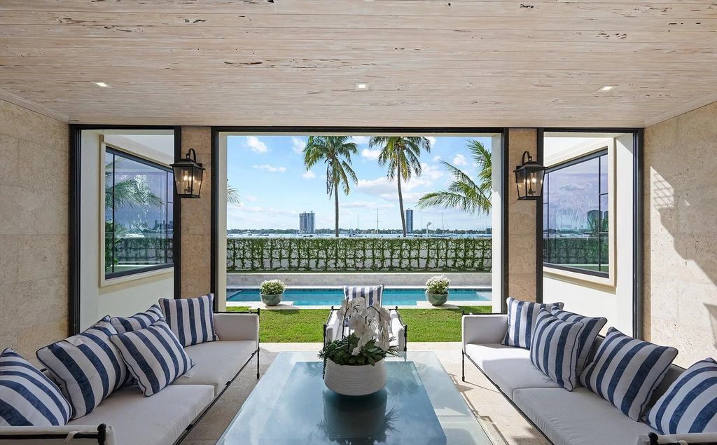 Stunning $64.5 Million Art Deco Intracoastal Estate with Private Dock and Luxe Amenities in Palm Beach