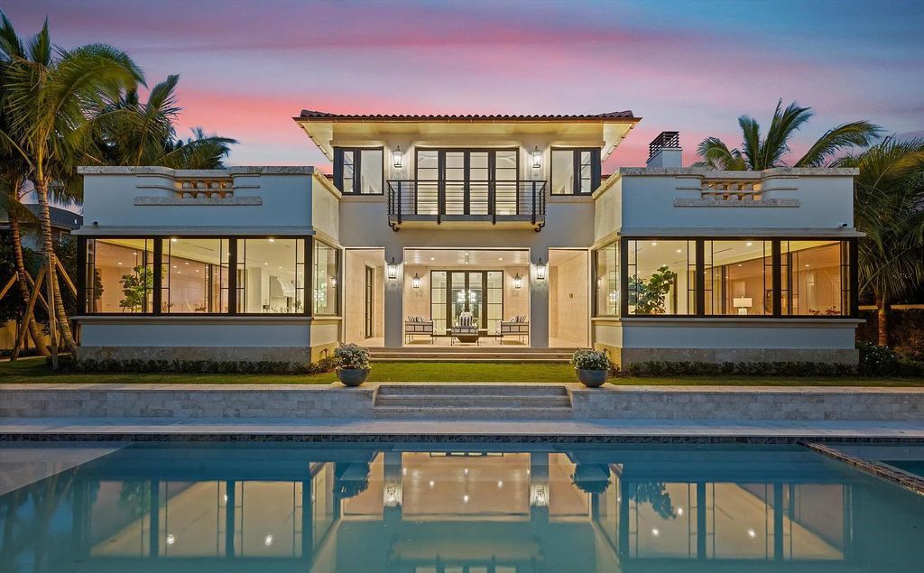 Stunning $64.5 Million Art Deco Intracoastal Estate with Private Dock and Luxe Amenities in Palm Beach