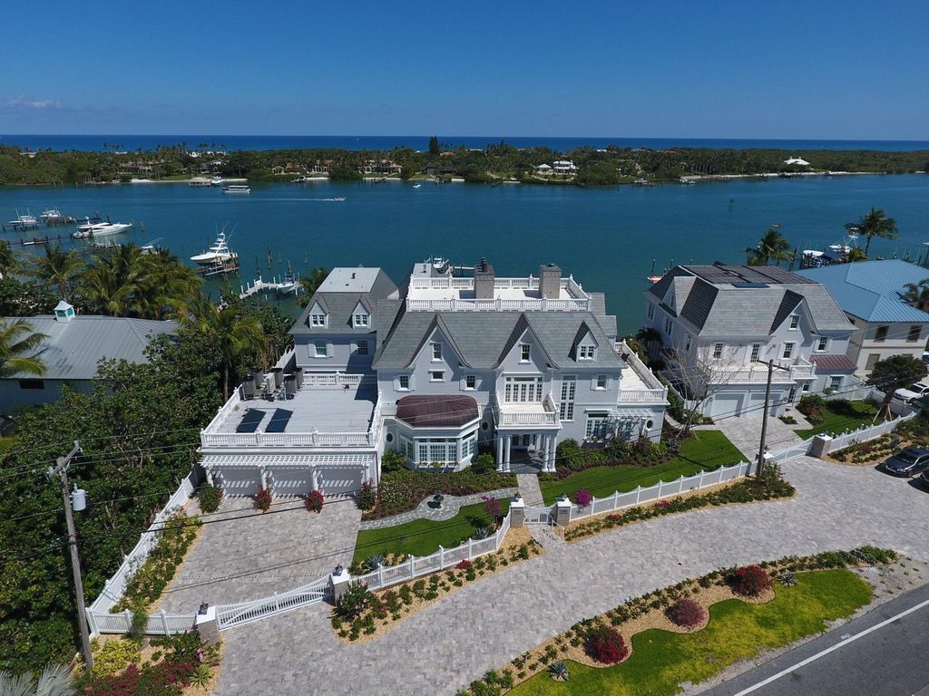 Victorian-Inspired Waterfront Estate with Guest House and Private Dock Offered at $50 Million in Jupiter