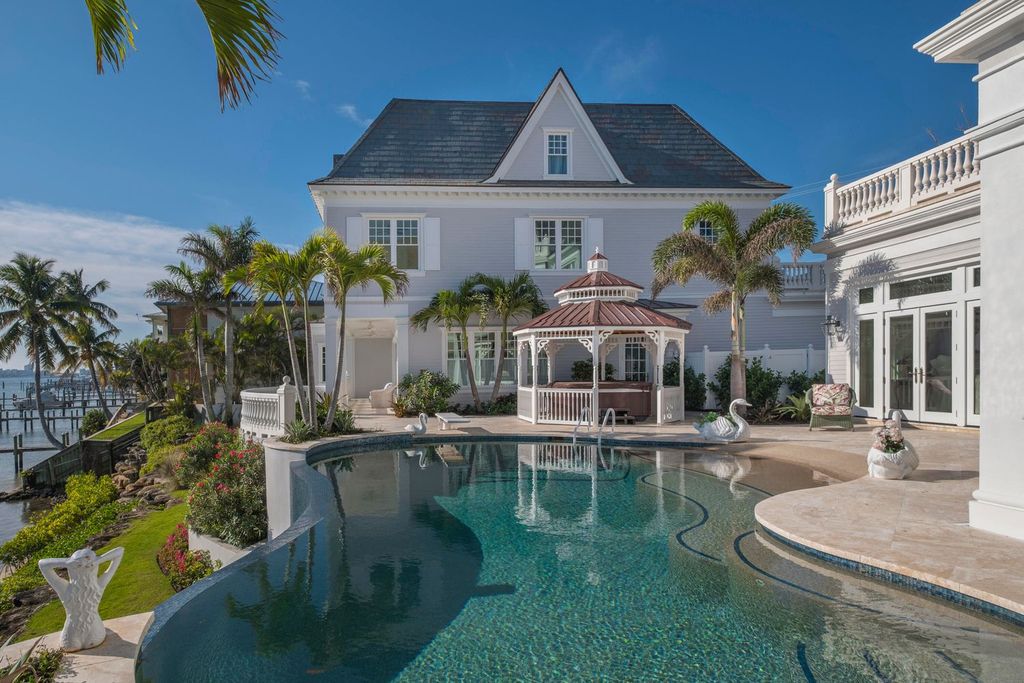 Victorian-Inspired Waterfront Estate with Guest House and Private Dock Offered at $50 Million in Jupiter