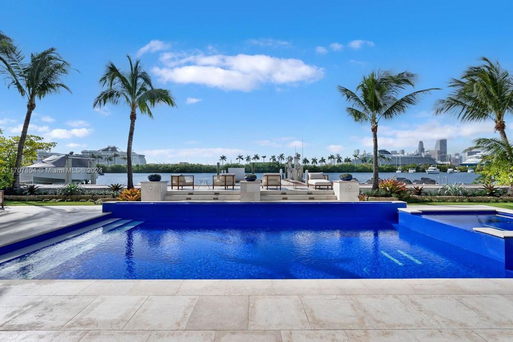 $24.5 Million Luxurious Waterfront Estate in Miami Beach with Rooftop Terrace, and Stunning Miami Skyline Views