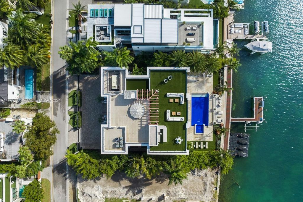 $24.5 Million Luxurious Waterfront Estate in Miami Beach with Rooftop Terrace, and Stunning Miami Skyline Views