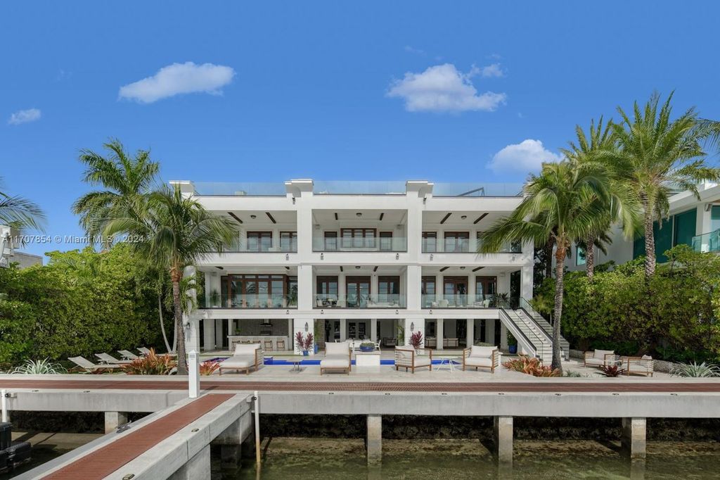 $24.5 Million Luxurious Waterfront Estate in Miami Beach with Rooftop Terrace, and Stunning Miami Skyline Views